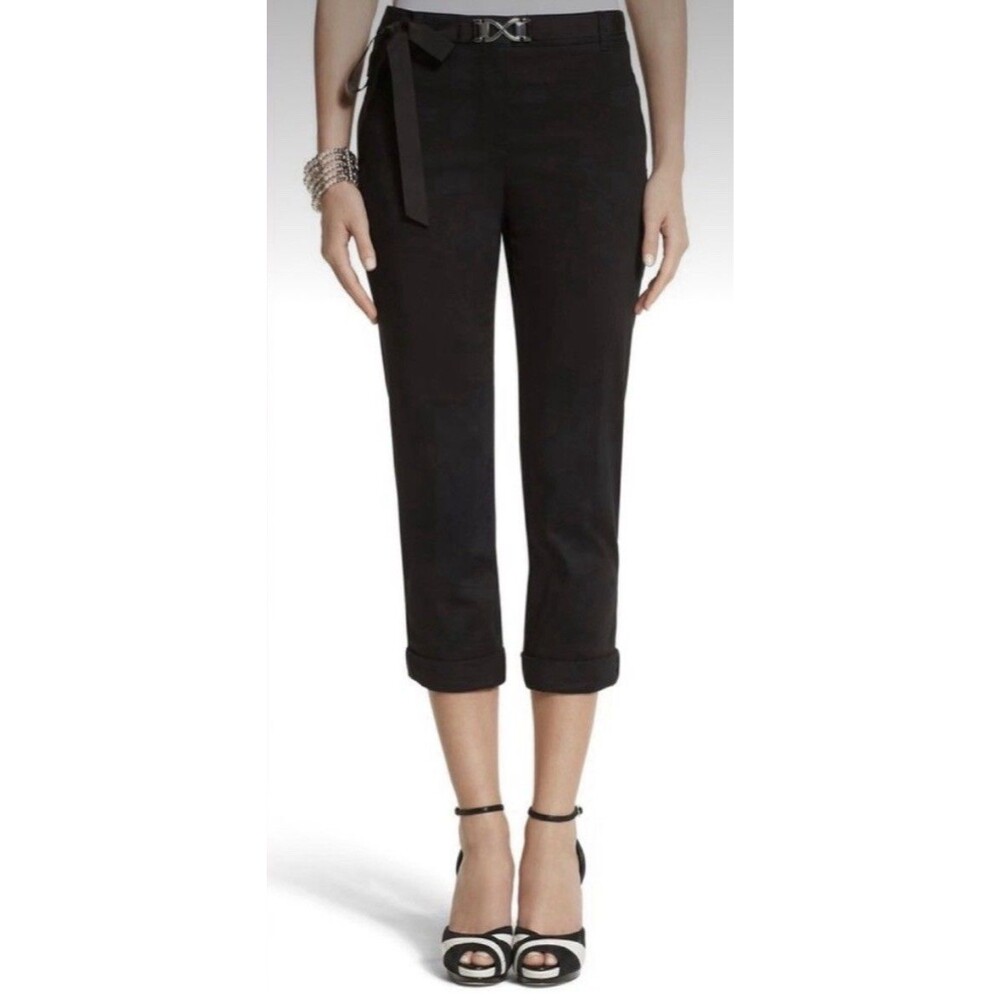 White House Black Market Slim Chino Crop Leg Size 6 Navy~NWT's